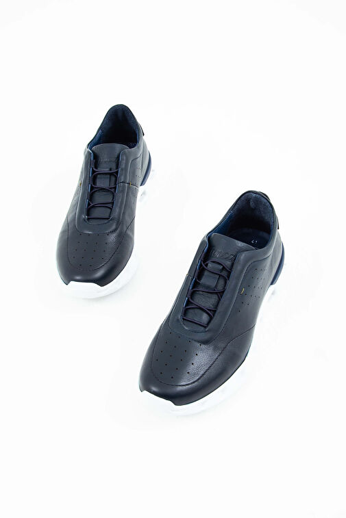 Tamer Tanca Erkek Hakiki Deri Lacivert Casual Ayakkabı - Görsel 6