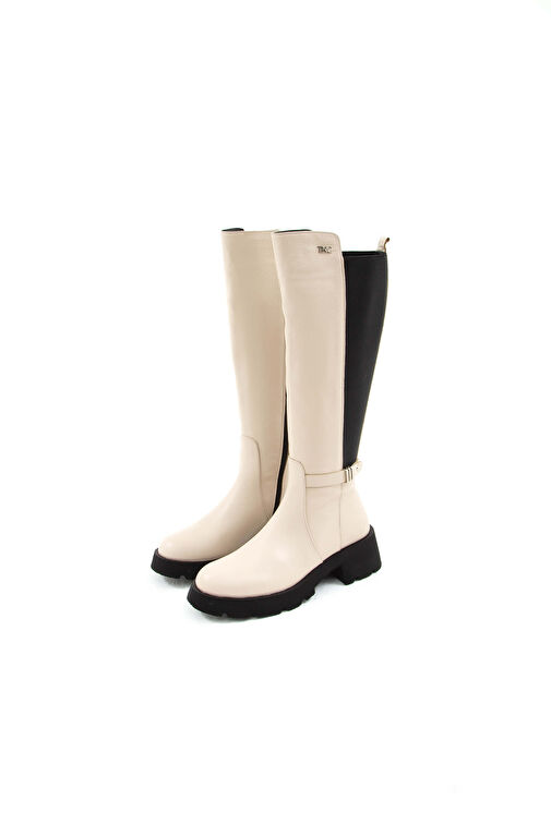 Tamer Tanca Kadın Hakiki Deri Bej Casual Çizme - Görsel 8