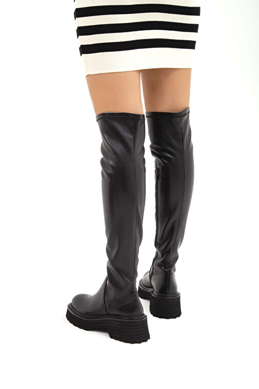 Tamer Tanca Kadın Hakiki Deri Siyah Casual Çizme - Görsel 4