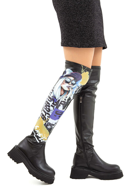 Tamer Tanca Kadın Hakiki Deri Siyah Casual Çizme - Görsel 2