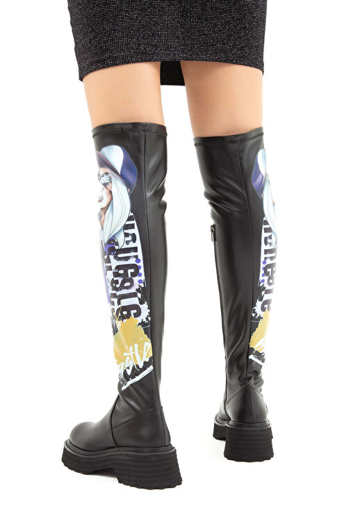 Tamer Tanca Kadın Hakiki Deri Siyah Casual Çizme - Görsel 4