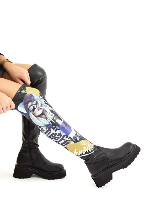 Tamer Tanca Kadın Hakiki Deri Siyah Casual Çizme - Görsel 5