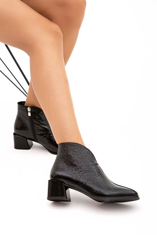 Tamer Tanca Kadın Hakiki Deri Siyah Casual Bot - Görsel 5