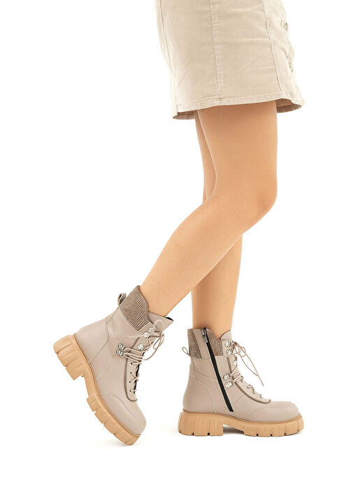 Tamer Tanca Kadın Hakiki Deri Vizon Casual Bot - Görsel 2