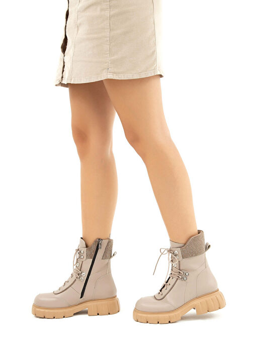 Tamer Tanca Kadın Hakiki Deri Vizon Casual Bot - Görsel 9