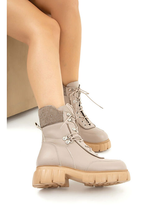 Tamer Tanca Kadın Hakiki Deri Vizon Casual Bot - Görsel 3