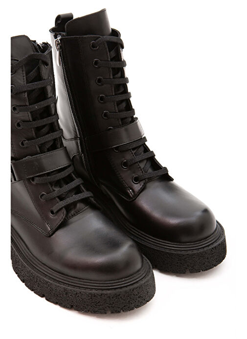 Tamer Tanca Kadın Hakiki Deri Siyah POSTAL Bot - Görsel 5