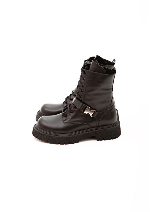 Tamer Tanca Kadın Hakiki Deri Siyah POSTAL Bot - Görsel 6