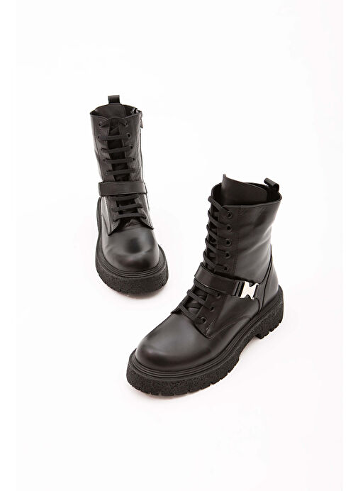 Tamer Tanca Kadın Hakiki Deri Siyah POSTAL Bot - Görsel 7