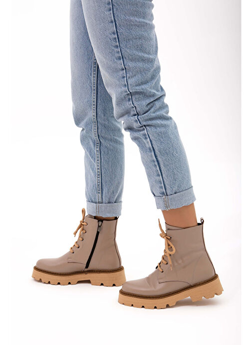 Tamer Tanca Kadın Hakiki Deri Vizon POSTAL Bot - Görsel 9