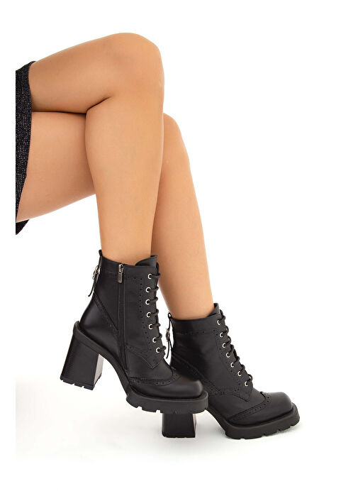 Tamer Tanca Tamer Tanca Kadın Hakiki Deri Siyah Casual Bot | Boyner Siyah - 9. görsel