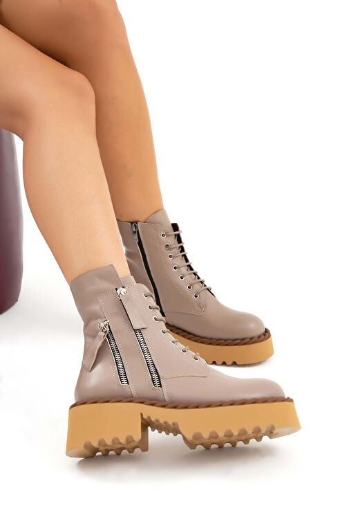 Tamer Tanca Kadın Hakiki Deri Vizon POSTAL Bot - Görsel 5