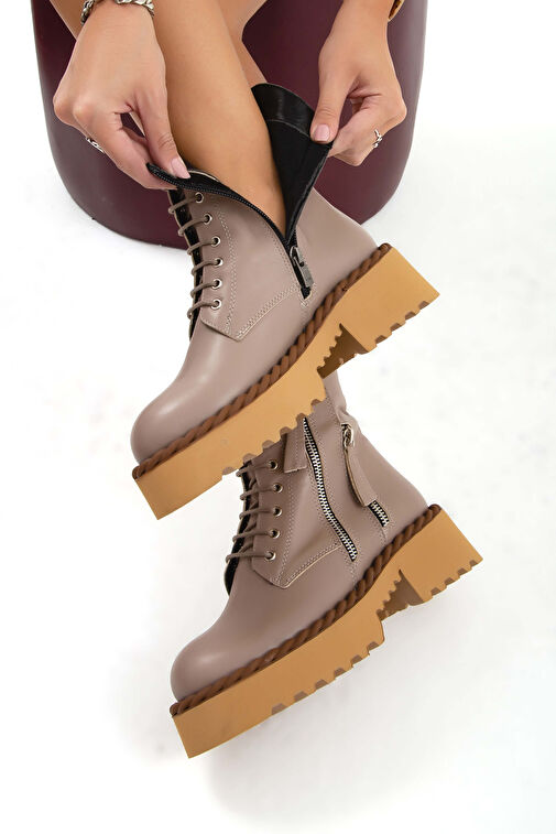 Tamer Tanca Kadın Hakiki Deri Vizon POSTAL Bot - Görsel 6