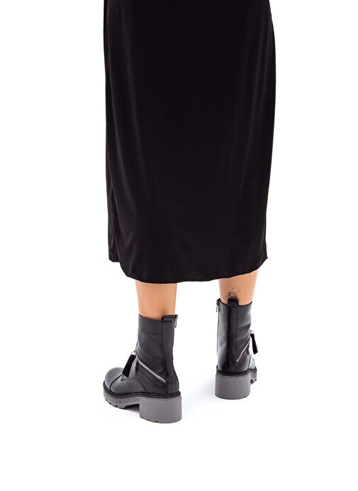 Tamer Tanca Kadın Hakiki Deri Siyah POSTAL Bot - Görsel 9