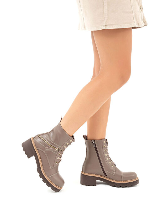 Tamer Tanca Kadın Hakiki Deri VIZON DR POSTAL Bot - Görsel 2