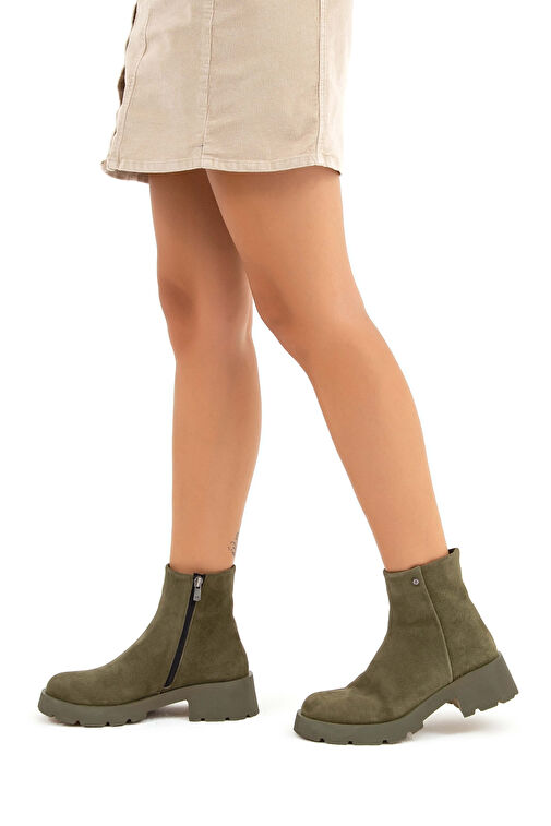 Tamer Tanca Tamer Tanca Kadın Hakiki Deri Yeşil Casual Bot | Boyner Yeşil - 4. görsel