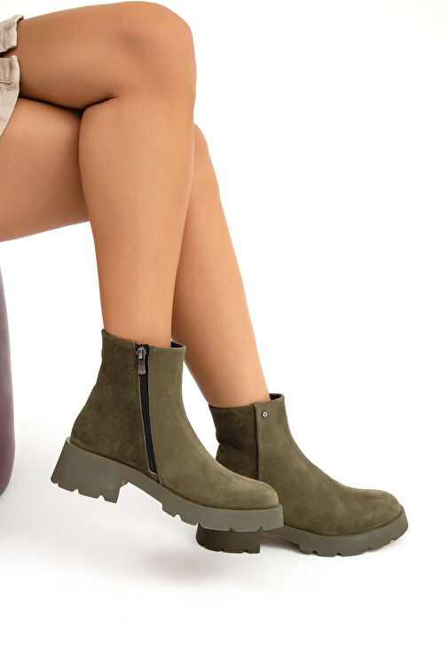 Tamer Tanca Tamer Tanca Kadın Hakiki Deri Yeşil Casual Bot | Boyner Yeşil - 6. görsel