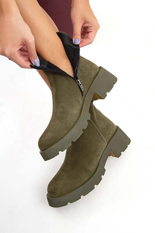 Tamer Tanca Tamer Tanca Kadın Hakiki Deri Yeşil Casual Bot | Boyner Yeşil - 7. görsel