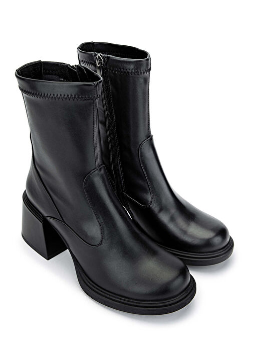 Tamer Tanca Kadın Hakiki Deri Siyah Analin Casual Bot - Görsel 3