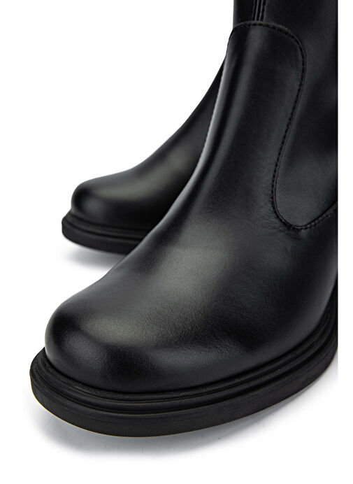 Tamer Tanca Kadın Hakiki Deri Siyah Analin Casual Bot - Görsel 4