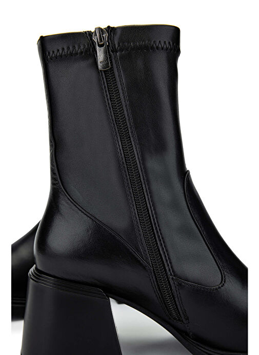 Tamer Tanca Kadın Hakiki Deri Siyah Analin Casual Bot - Görsel 5