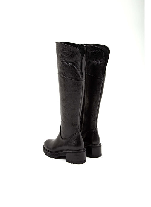 Tamer Tanca Kadın Hakiki Deri Siyah Floter Casual Çizme - Görsel 4