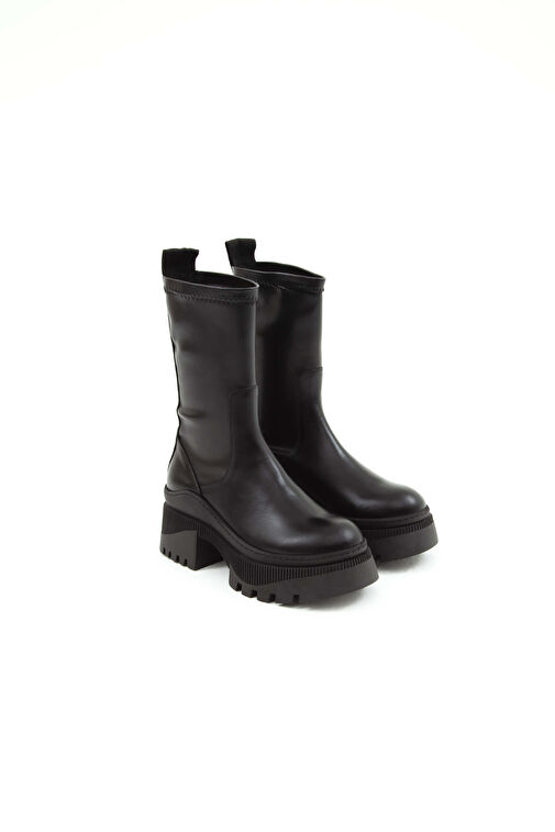 Tamer Tanca Kadın Hakiki Deri Siyah Analin Casual Bot - Görsel 8