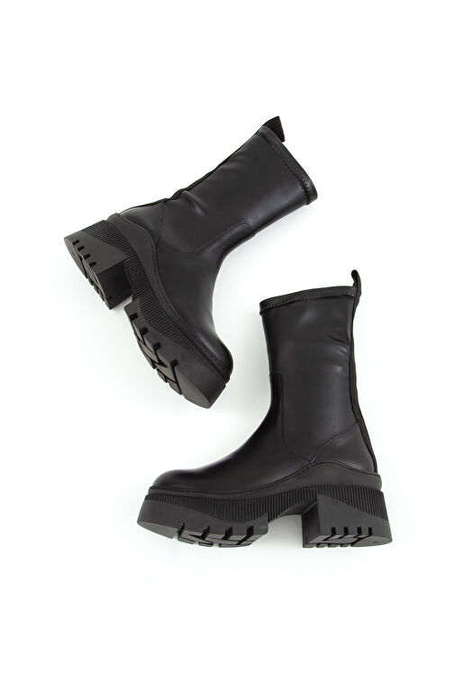 Tamer Tanca Kadın Hakiki Deri Siyah Analin Casual Bot - Görsel 9