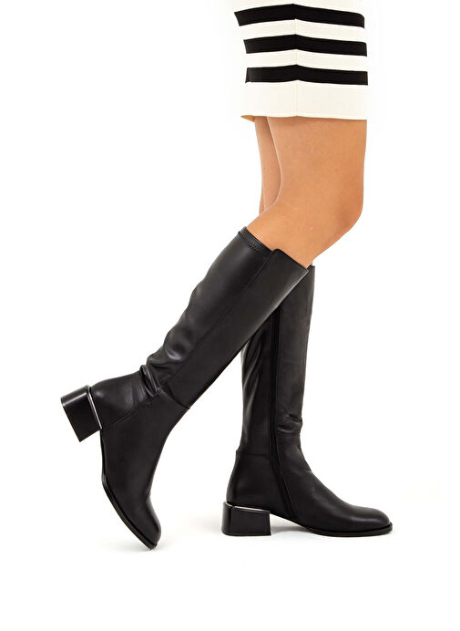 Tamer Tanca Kadın Hakiki Deri Siyah Casual Çizme - Görsel 6