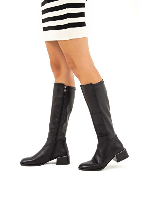 Tamer Tanca Kadın Hakiki Deri Siyah Casual Çizme - Görsel 8