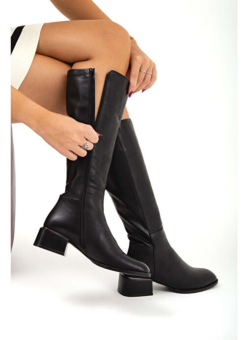 Tamer Tanca Kadın Hakiki Deri Siyah Casual Çizme - Görsel 9