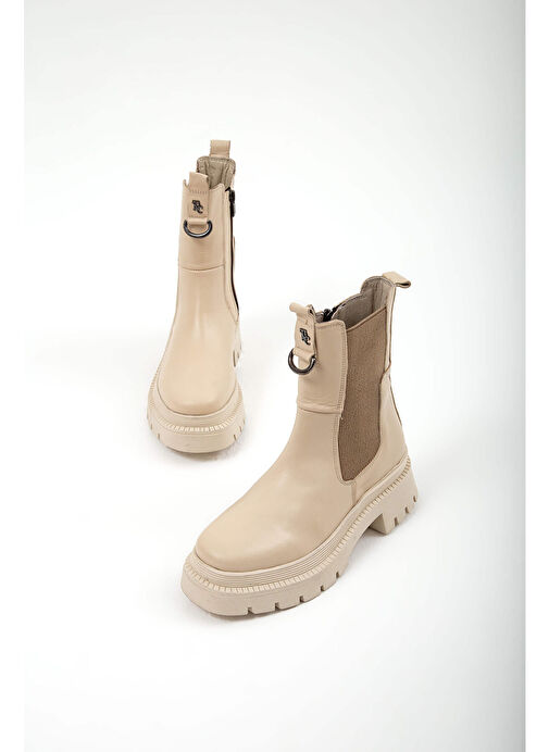 Tamer Tanca Kadın Hakiki Deri Bej Günlük Bot - Görsel 7