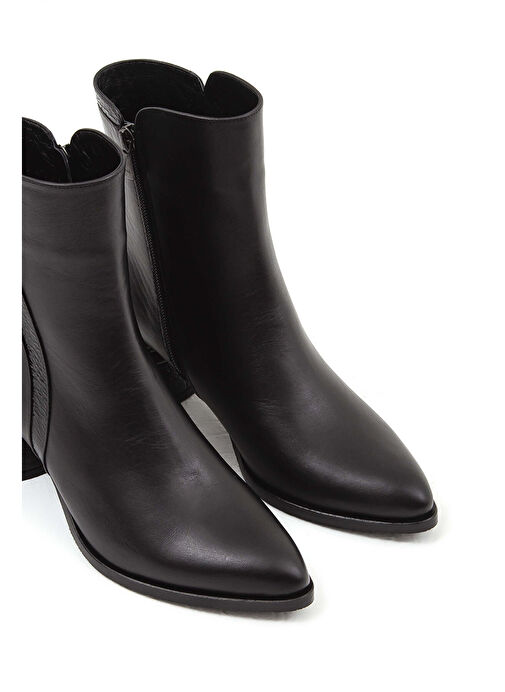 Tamer Tanca Kadın Hakiki Deri Siyah Klasik Bot - Görsel 2
