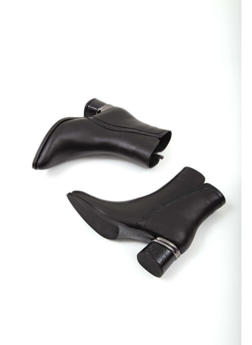 Tamer Tanca Kadın Hakiki Deri Siyah Klasik Bot - Görsel 5