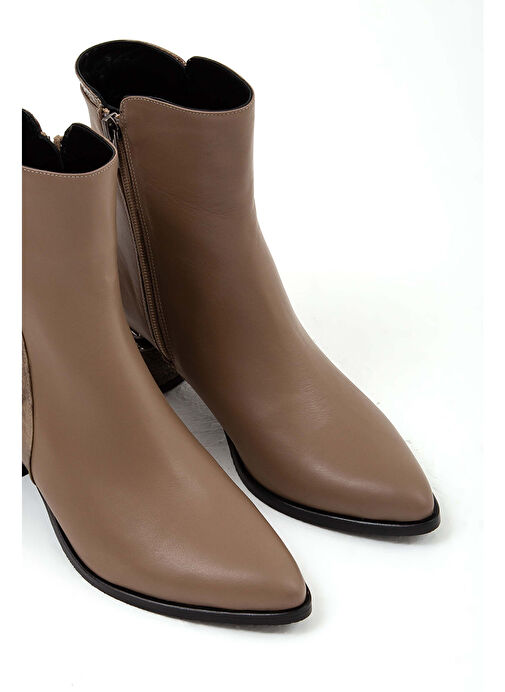 Tamer Tanca Kadın Hakiki Deri Vizon Klasik Bot - Görsel 6