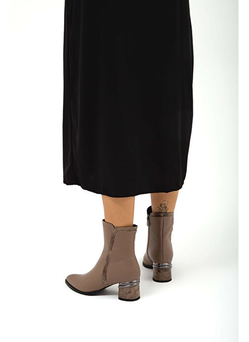 Tamer Tanca Kadın Hakiki Deri Vizon Klasik Bot - Görsel 5