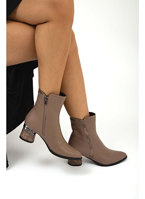 Tamer Tanca Kadın Hakiki Deri Vizon Klasik Bot - Görsel 4