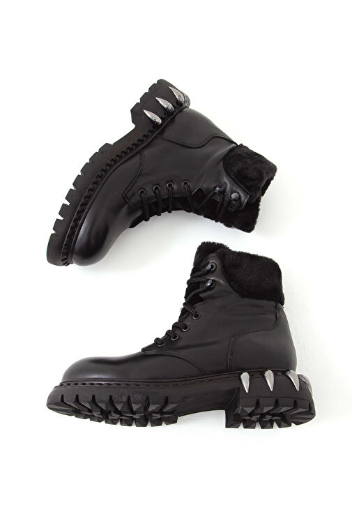 Tamer Tanca Kadın Hakiki Deri Siyah Bot - Görsel 9