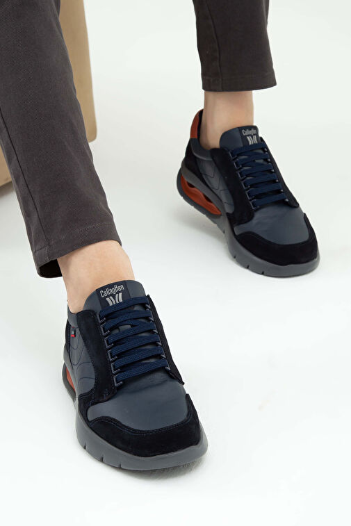CALLAGHAN Erkek Hakiki Deri Mavi Sneakers & Spor Ayakkabı - Görsel 5