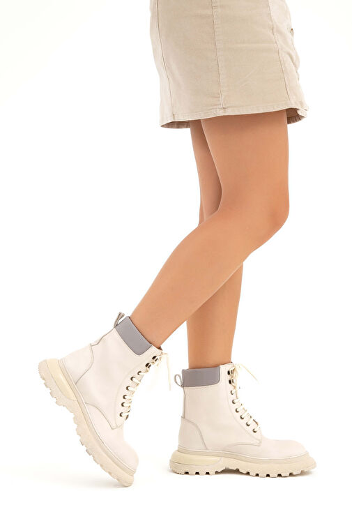 Tamer Tanca Kadın Hakiki Deri Bej Günlük Bot - Görsel 2