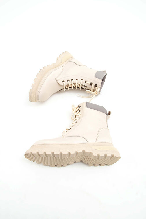 Tamer Tanca Kadın Hakiki Deri Bej Günlük Bot - Görsel 9