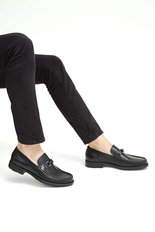 Tamer Tanca Erkek Hakiki Deri Siyah Klasik Ayakkabı - Görsel 4