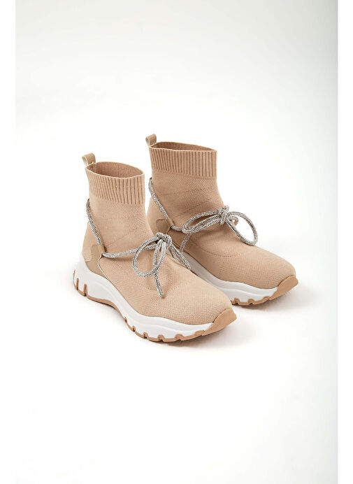 Tamer Tanca Kadın Triko Bej Günlük Bot - Görsel 2