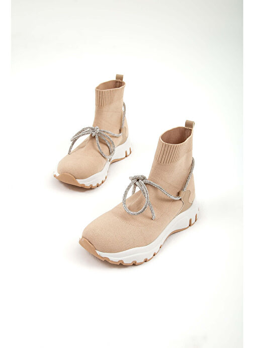 Tamer Tanca Kadın Triko Bej Günlük Bot - Görsel 3