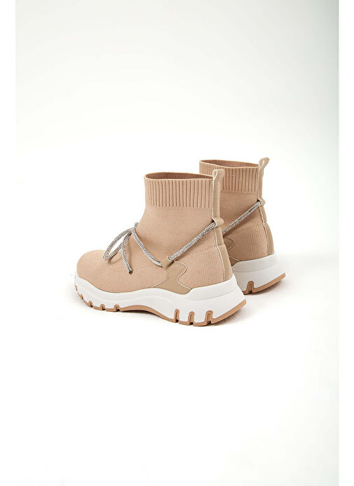 Tamer Tanca Kadın Triko Bej Günlük Bot - Görsel 4