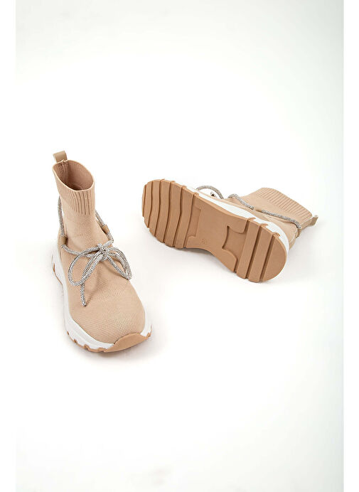 Tamer Tanca Kadın Triko Bej Günlük Bot - Görsel 5