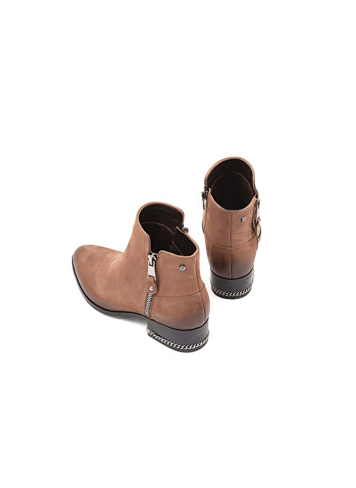 Tamer Tanca Kadın Hakiki Deri Bej Klasik Bot - Görsel 8