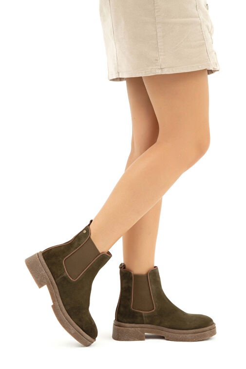 Tamer Tanca Kadın Hakiki Deri Yeşil Casual Bot - Görsel 2