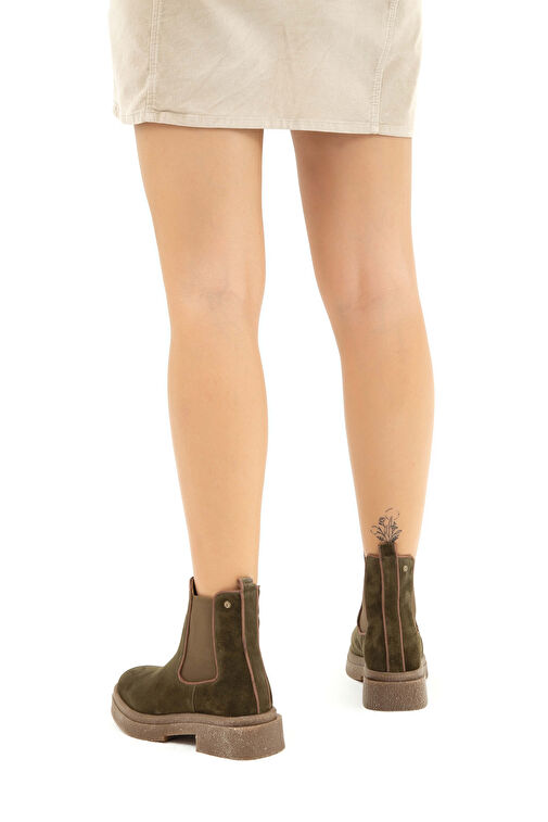 Tamer Tanca Kadın Hakiki Deri Yeşil Casual Bot - Görsel 3