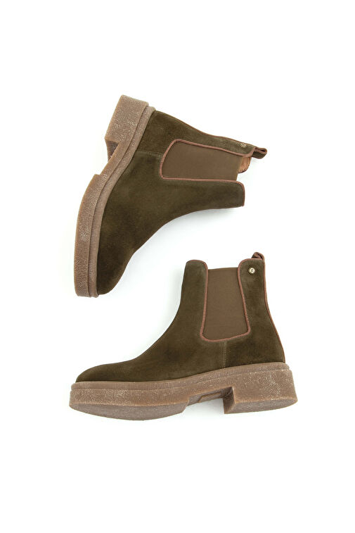 Tamer Tanca Kadın Hakiki Deri Yeşil Casual Bot - Görsel 9